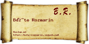 Büte Rozmarin névjegykártya
